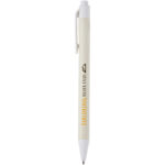 Dairy Dream recycled milk cartons ballpoint pen (black ink) – White with logo