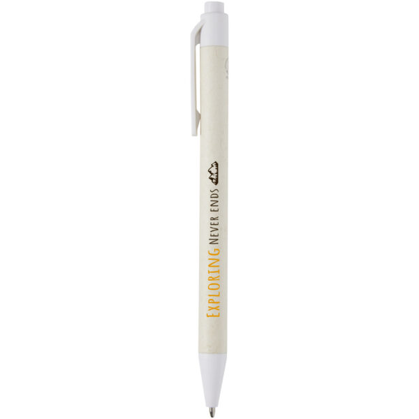Dairy Dream recycled milk cartons ballpoint pen (black ink) – White with logo