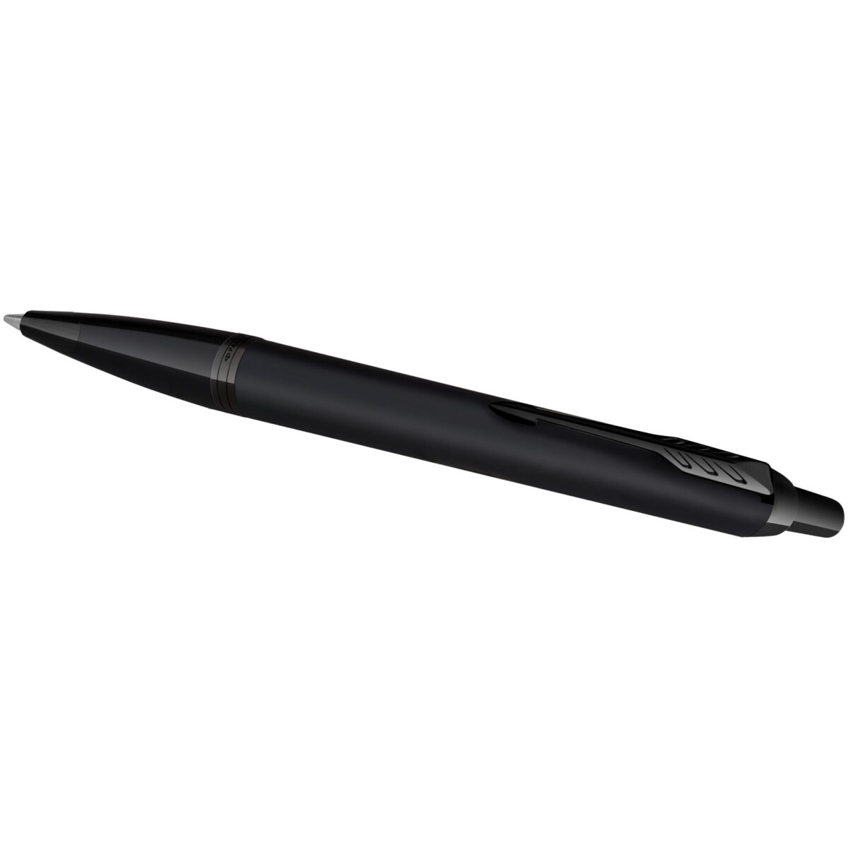 Parker IM achromatic ballpoint and rollerball pen set with gift box (black/blue ink) – Solid black extra view