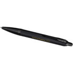 Parker IM achromatic ballpoint and rollerball pen set with gift box (black/blue ink) – Solid black with logo