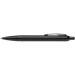 Parker IM achromatic ballpoint and rollerball pen set with gift box (black/blue ink) – Solid black front view
