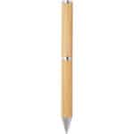 Apolys bamboo ballpoint and rollerball pen gift set  (black ink) – Natural back view