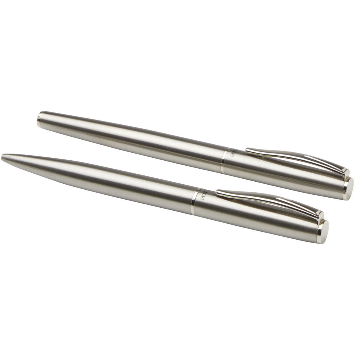 Didimis recycled stainless steel ballpoint and rollerball pen set (black ink) – Silver extra view