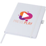 Thalaasa ocean-bound plastic hardcover notebook – White with logo