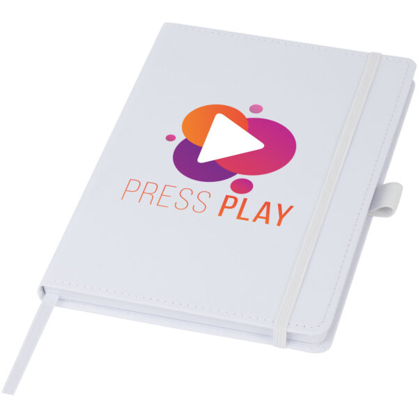 Thalaasa ocean-bound plastic hardcover notebook – White with logo