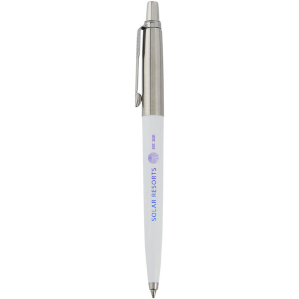 Parker Jotter Recycled ballpoint pen (black ink) – White with logo