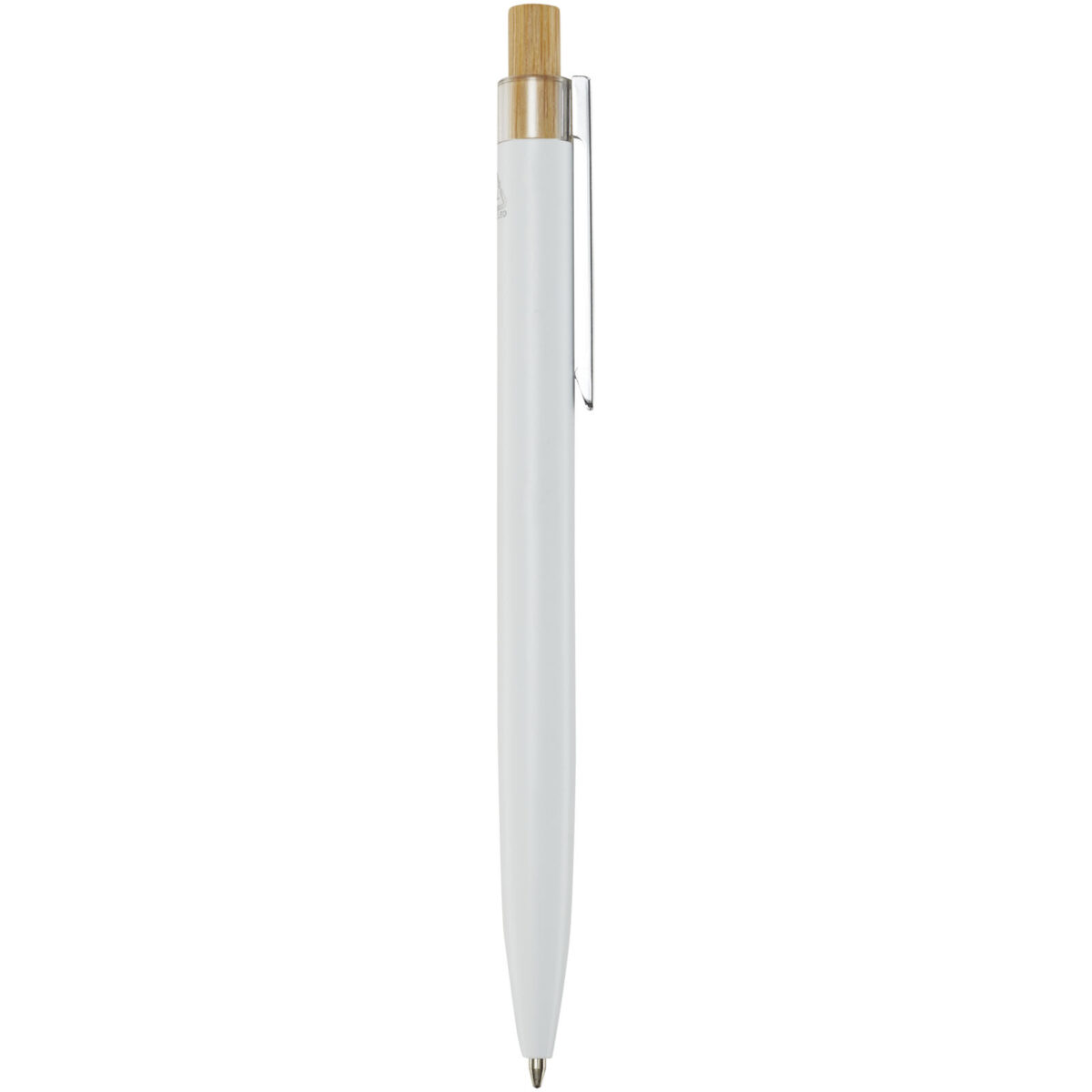 Nooshin recycled aluminium ballpoint pen (blue ink) – White back view