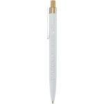 Nooshin recycled aluminium ballpoint pen (blue ink) – White with logo