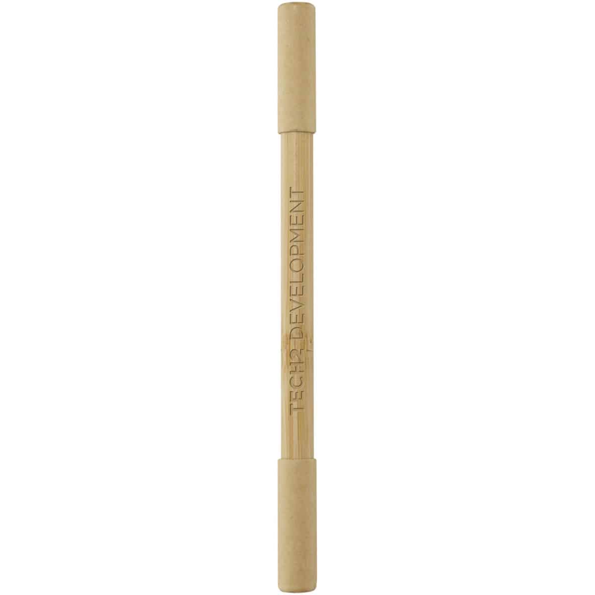 Samambu bamboo duo pen (black ink) – Natural with logo