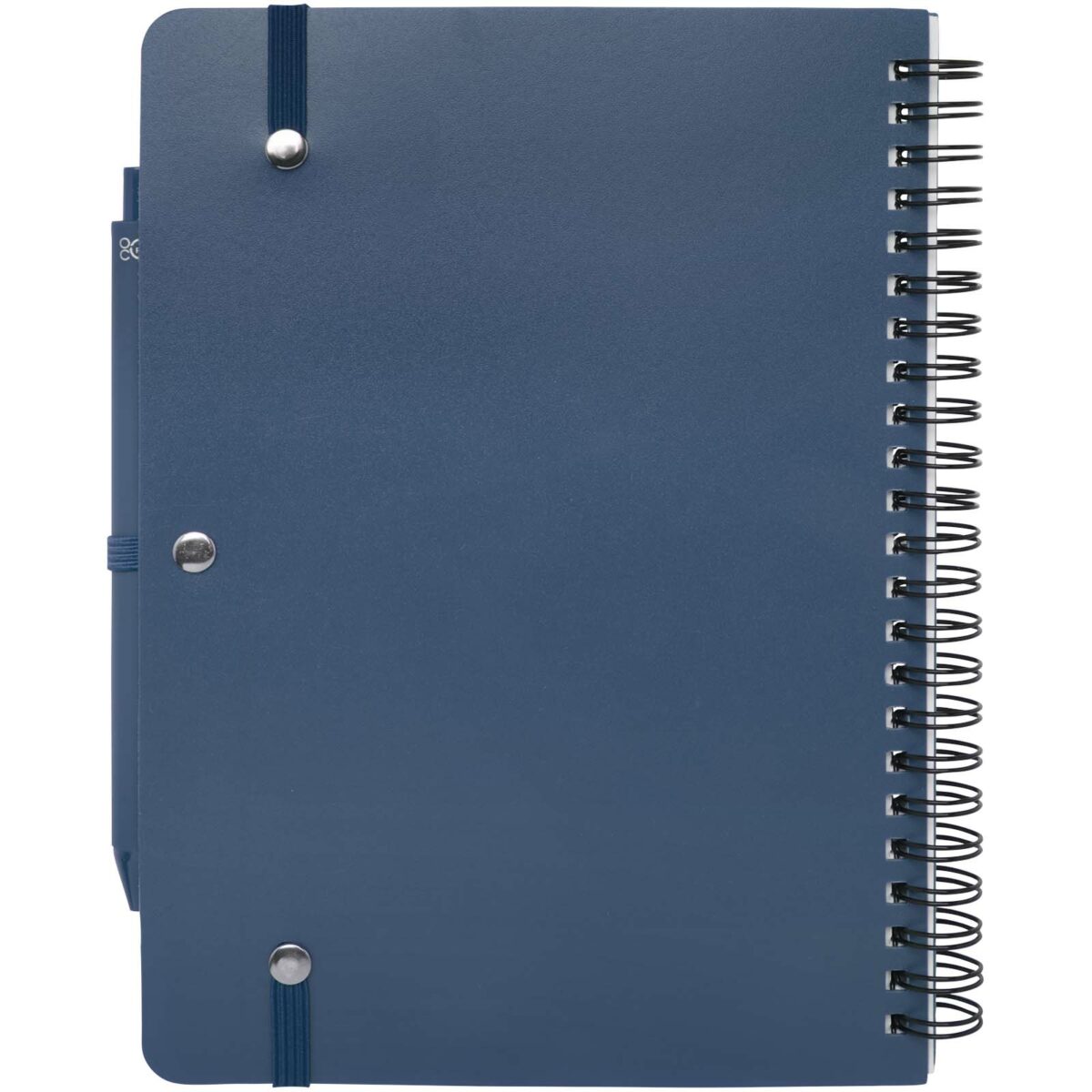 Thalaasa A5 ocean-bound hard cover notebook with ballpoint pen (black ink) – Ocean blue back view