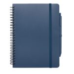 Thalaasa A5 ocean-bound hard cover notebook with ballpoint pen (black ink) – Ocean blue front view