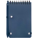 Thalaasa A6 hard cover ocean-bound notebook with ballpoint pen (black ink) – Ocean blue back view