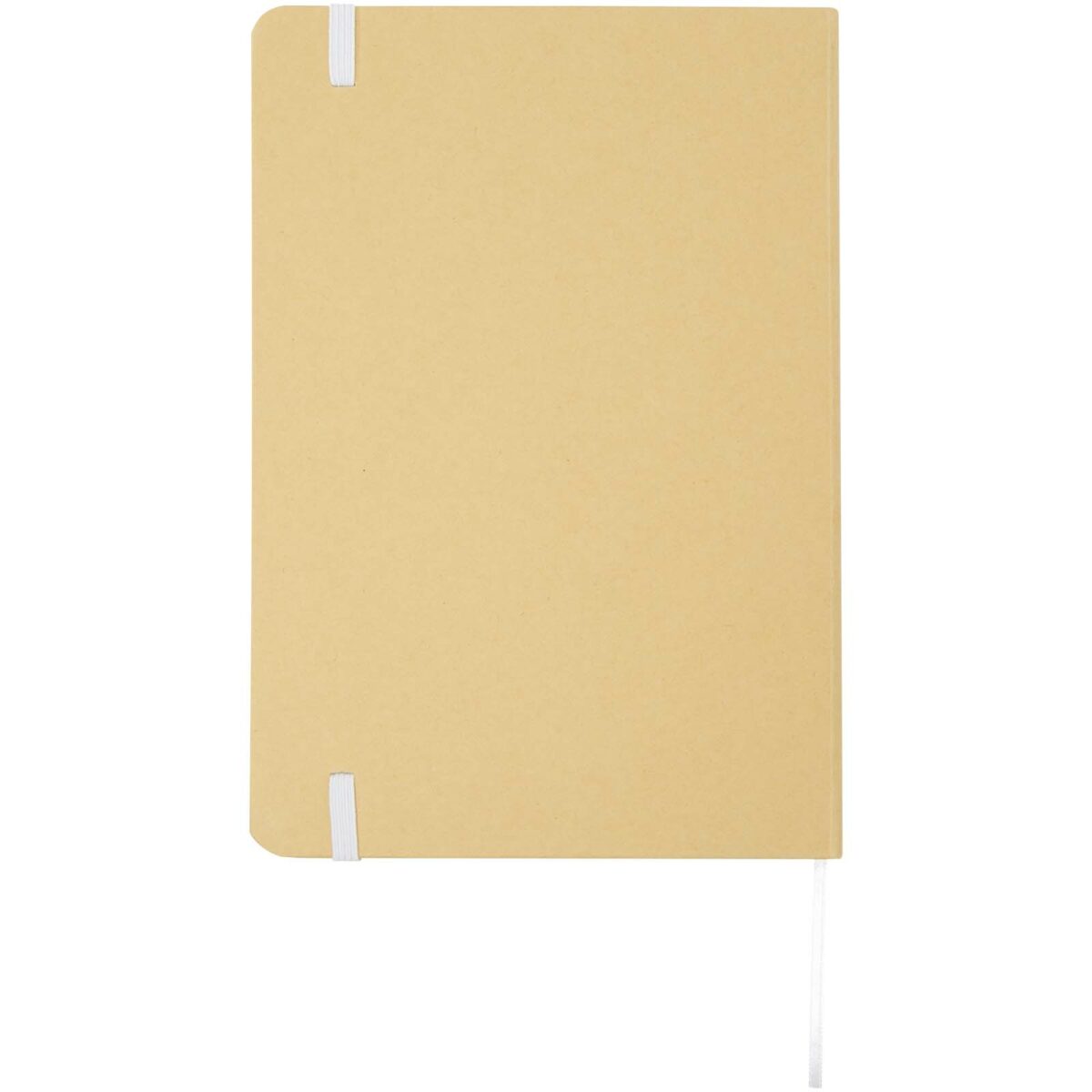 Nelida A5 recycled cardboard hard cover notebook – White back view