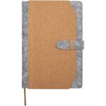 Viviana A5 recycled felt and cork notebook – Natural front view