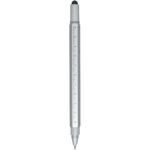 Dora recycled aluminium multifunctional pen (black ink) – Silver back view