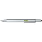 Dora recycled aluminium multifunctional pen (black ink) – Silver front view
