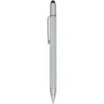 Dora recycled aluminium multifunctional pen (black ink) – Silver with logo
