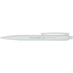 Elsa recycled plastic ballpoint pen (black ink) – White with logo
