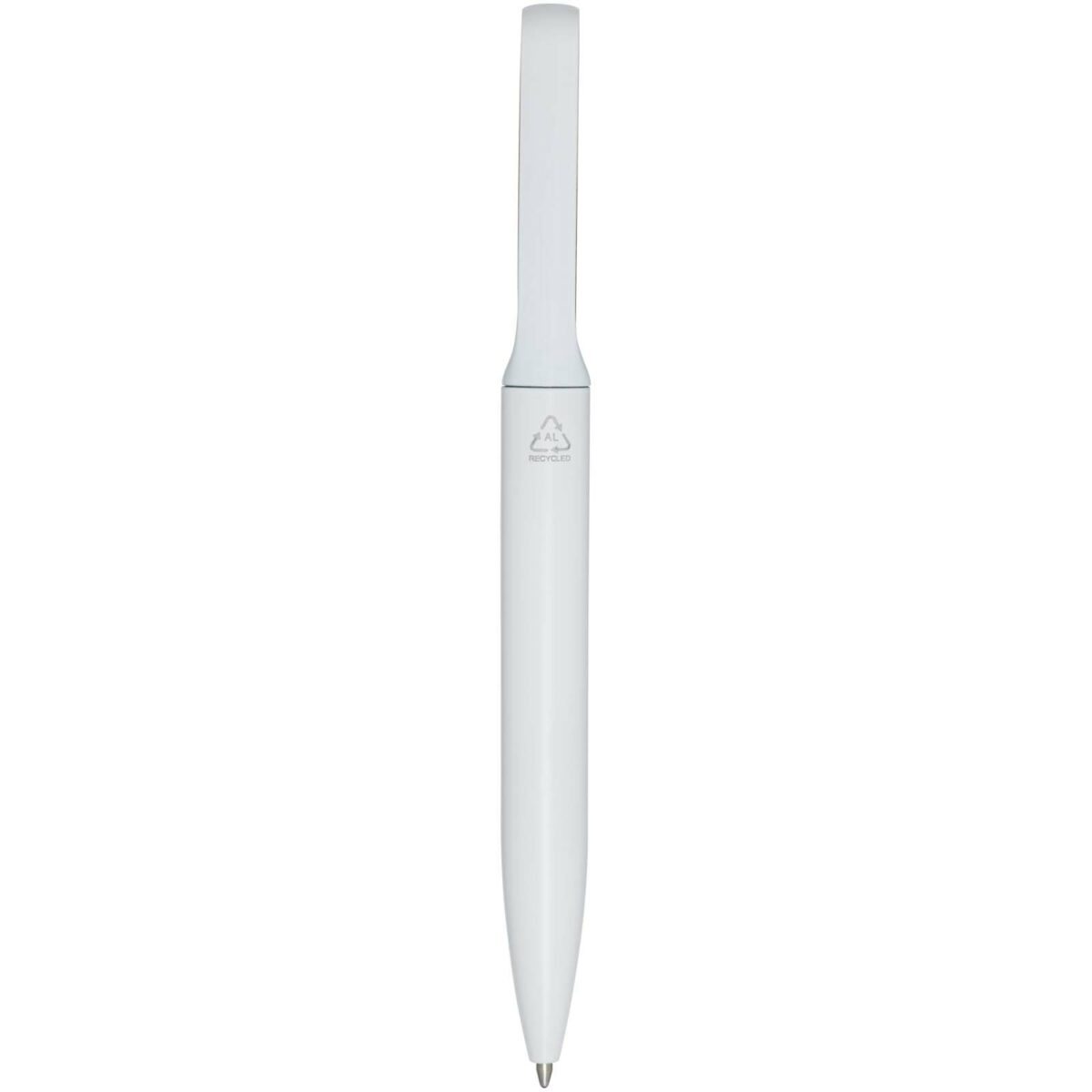 Blanca recycled aluminium ballpoint pen (blue ink) – White back view