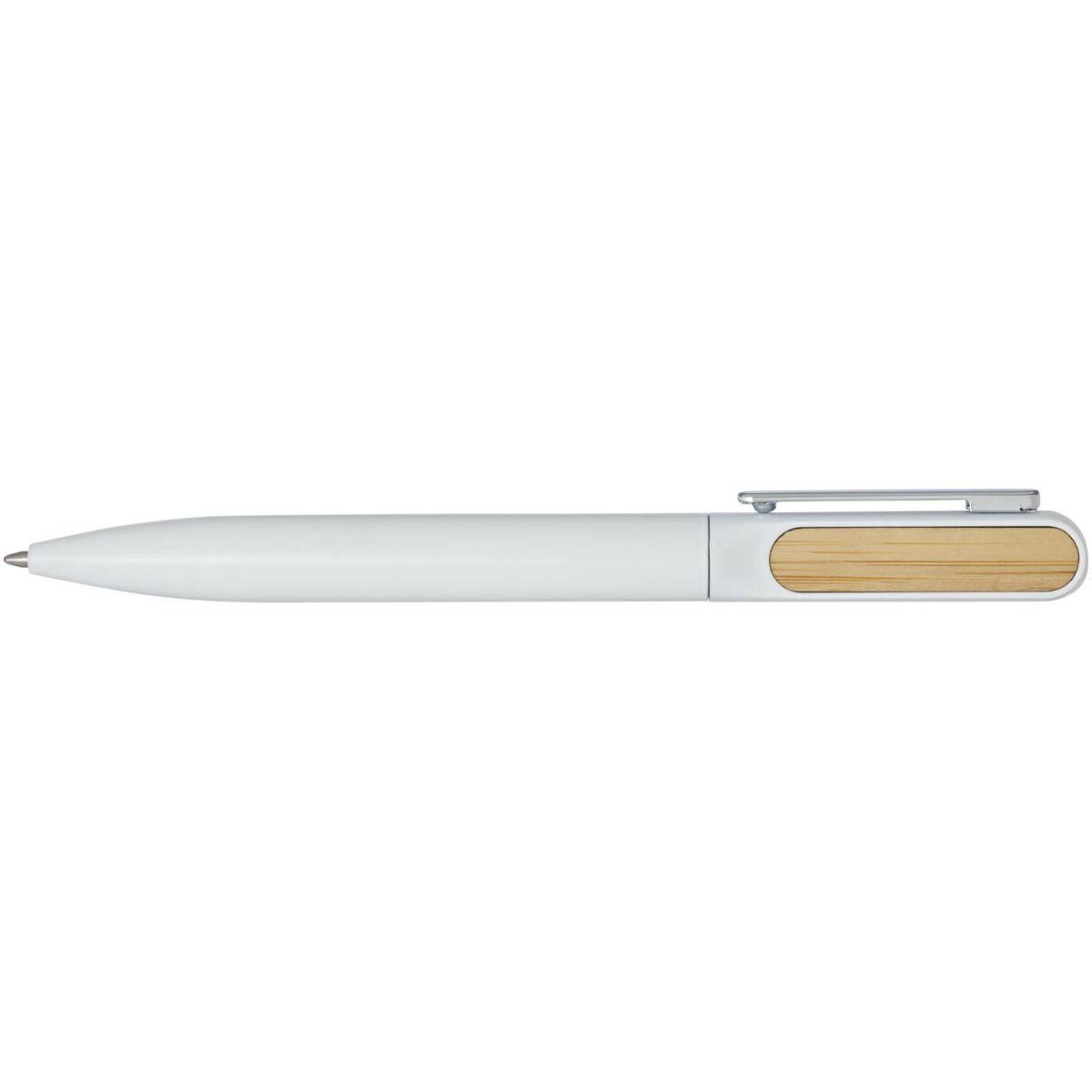 Blanca recycled aluminium ballpoint pen (blue ink) – White front view