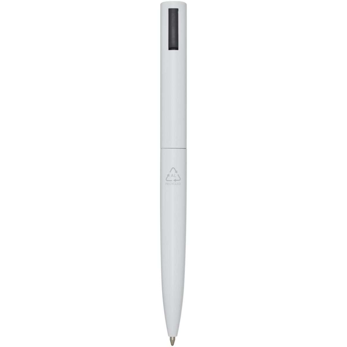 Juana recycled aluminium ballpoint pen (black ink) – White back view
