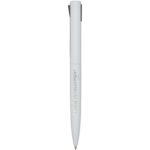 Juana recycled aluminium ballpoint pen (black ink) – White with logo