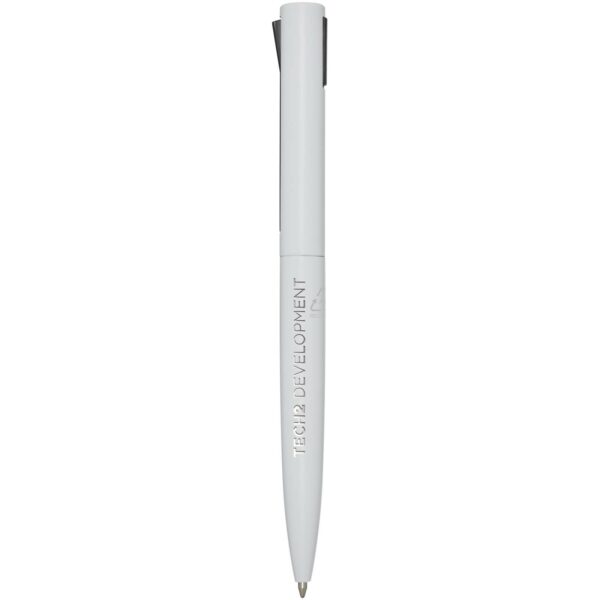 Juana recycled aluminium ballpoint pen (black ink) – White with logo
