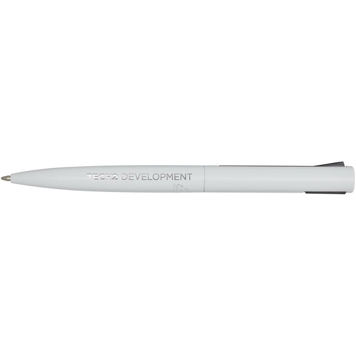 Juana recycled aluminium ballpoint pen (blue ink) – White with logo