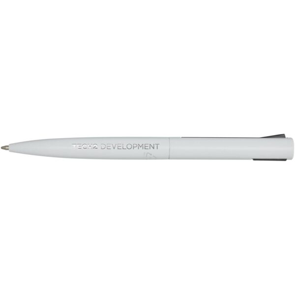 Juana recycled aluminium ballpoint pen (blue ink) – White with logo
