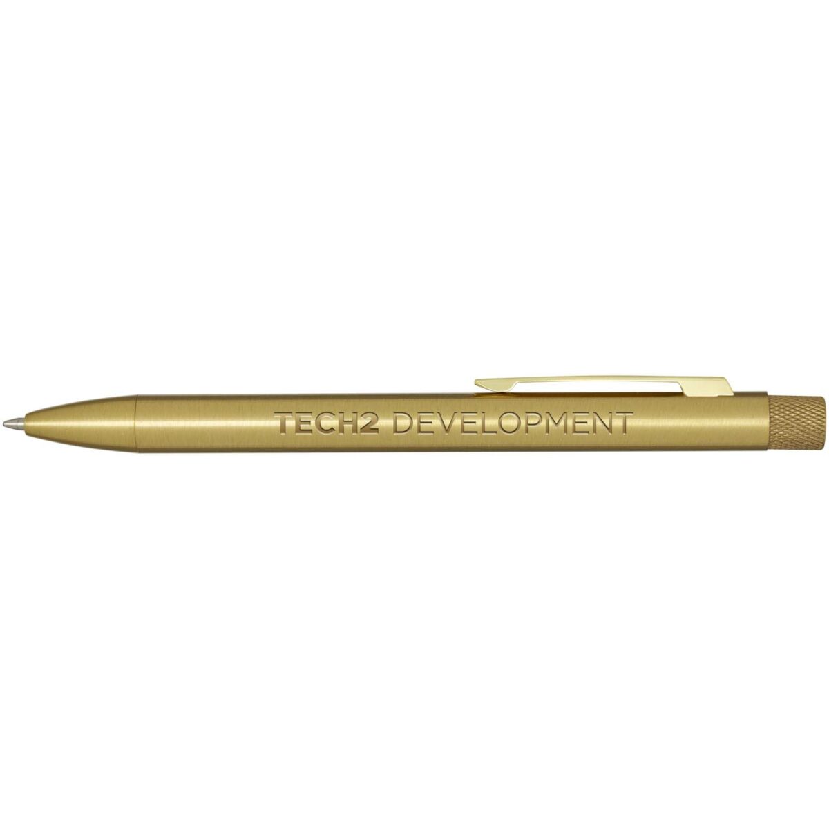 Beatriz recycled brass ballpoint pen (black ink) – Gold with logo