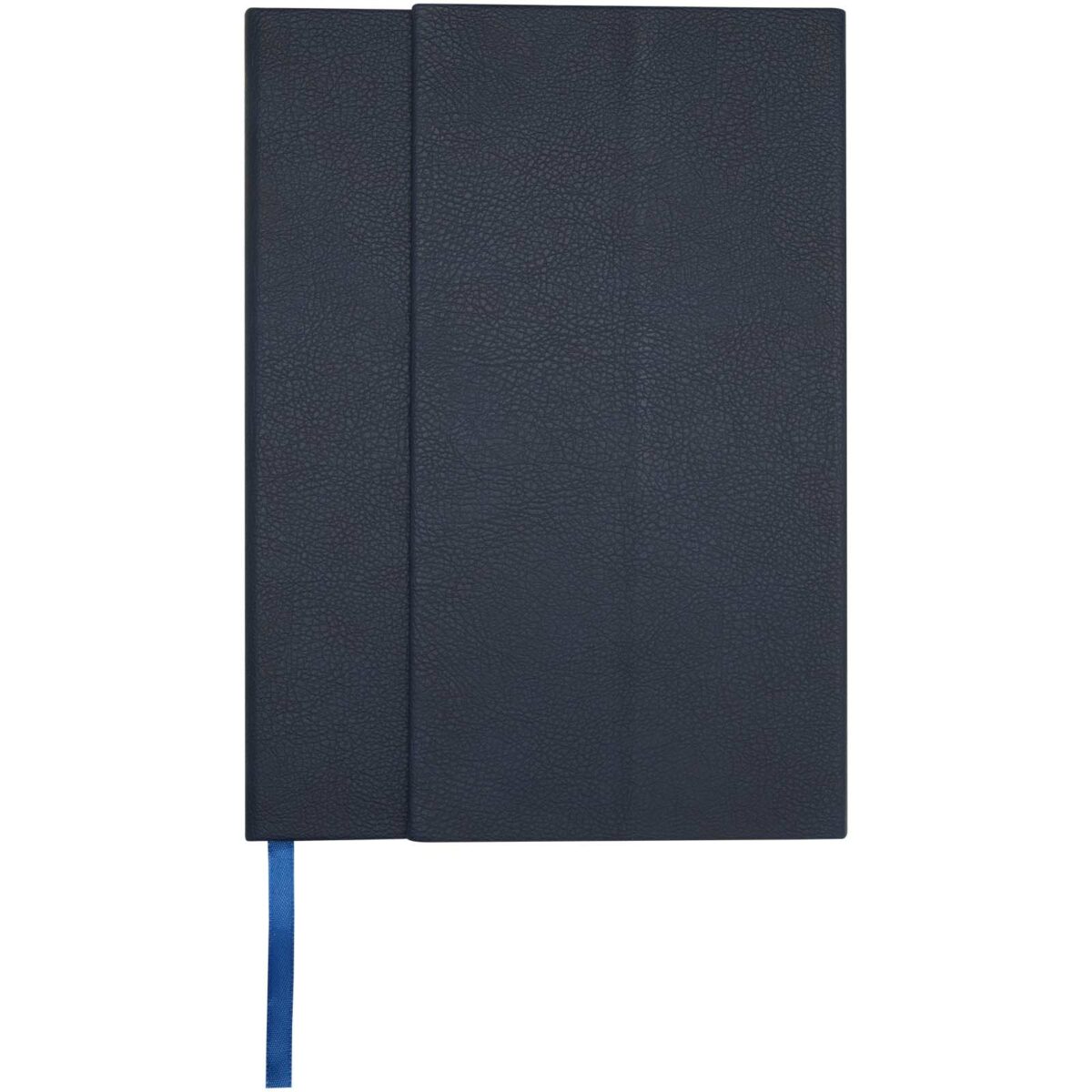 Alejandra A5 recycled plastic hard cover notebook – Ocean blue front view