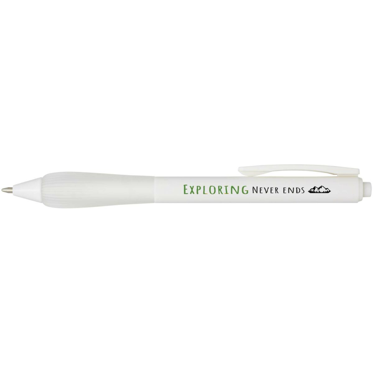 Lorena RABS ballpoint pen (blue ink) – Transparent white with logo