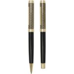 Legato ballpoint and rollerball pen set (blue ink) – Gold back view