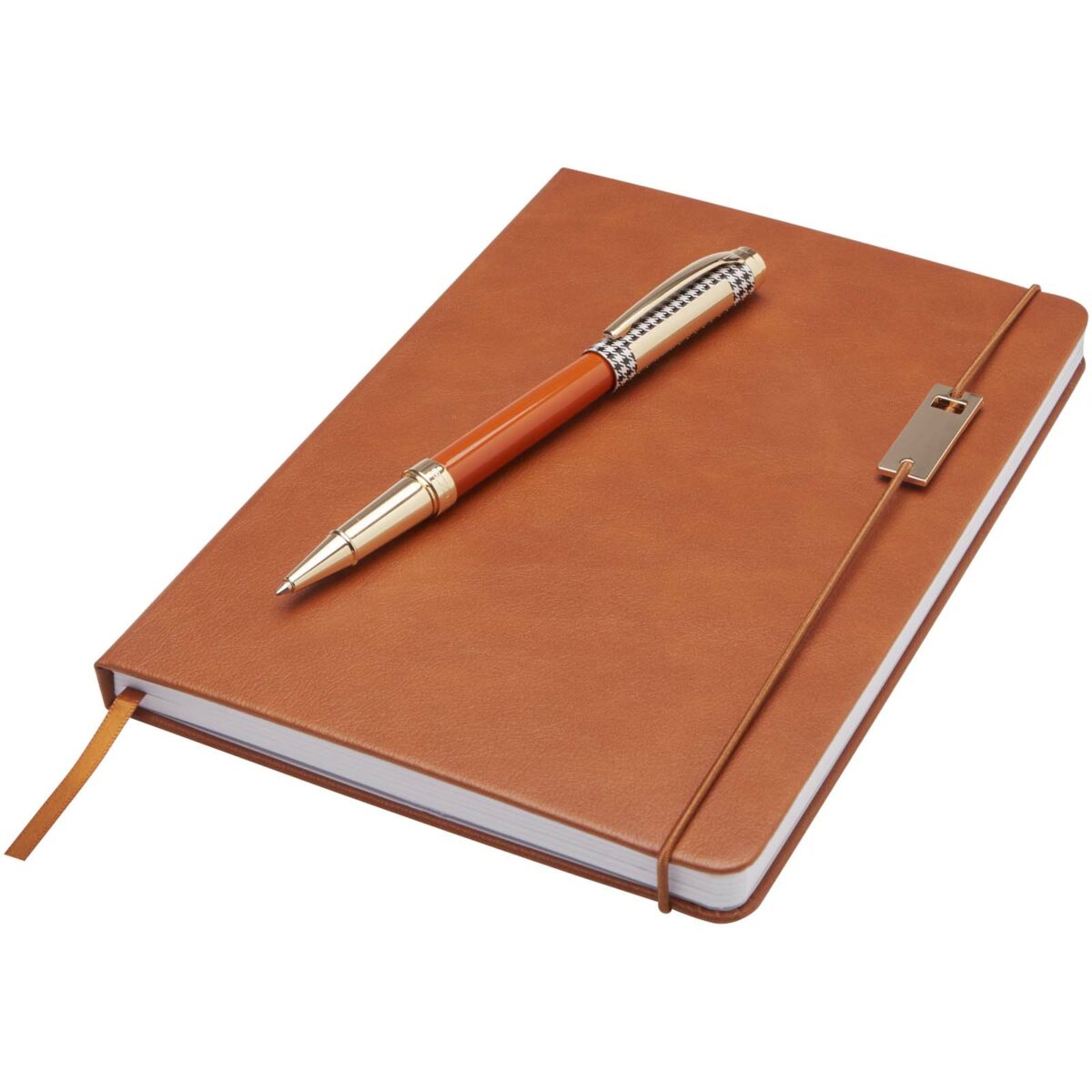 Legato A5 notebook and rollerball pen set (blue ink) – Brown extra view