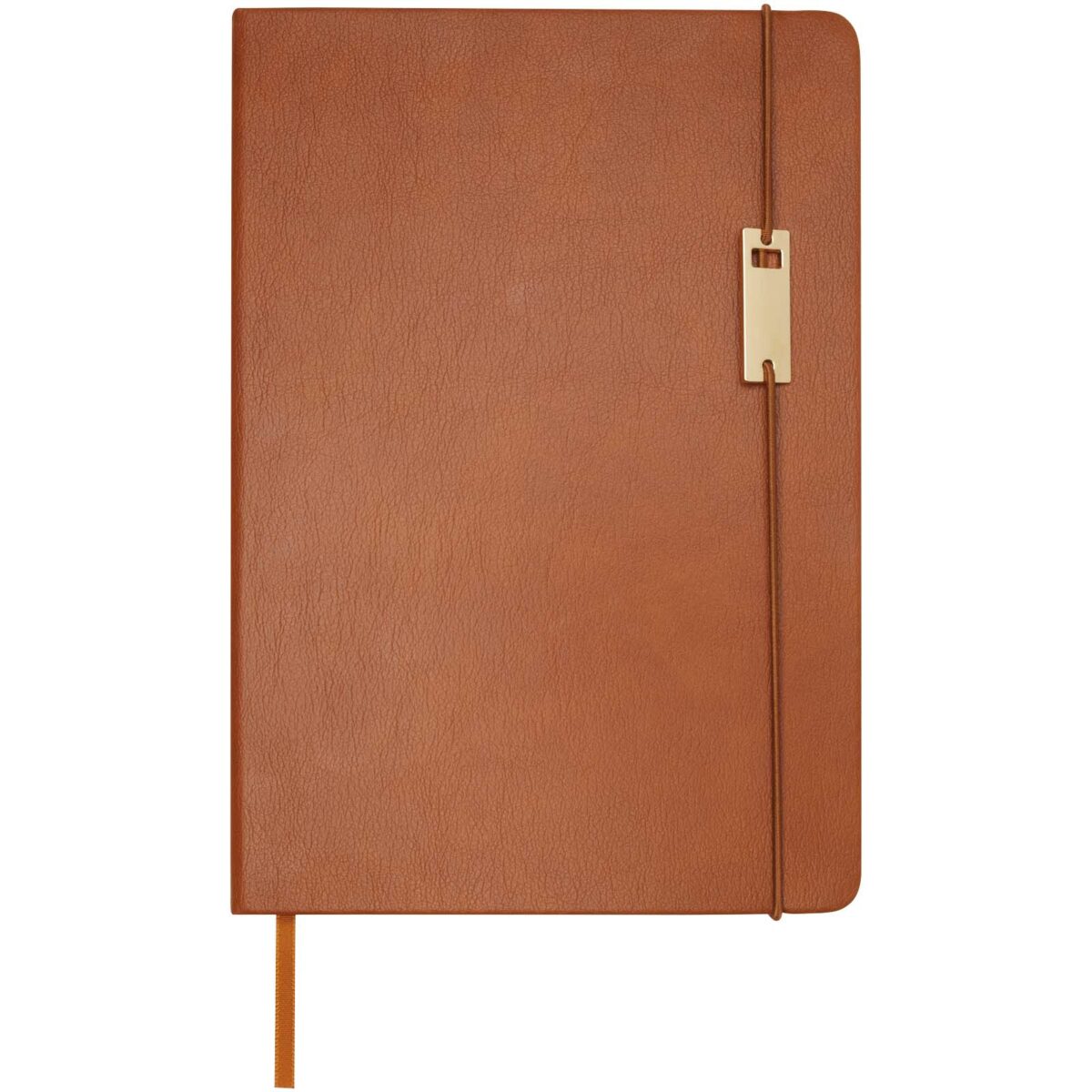 Legato A5 notebook and rollerball pen set (blue ink) – Brown front view