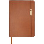 Legato A5 notebook and rollerball pen set (blue ink) – Brown front view