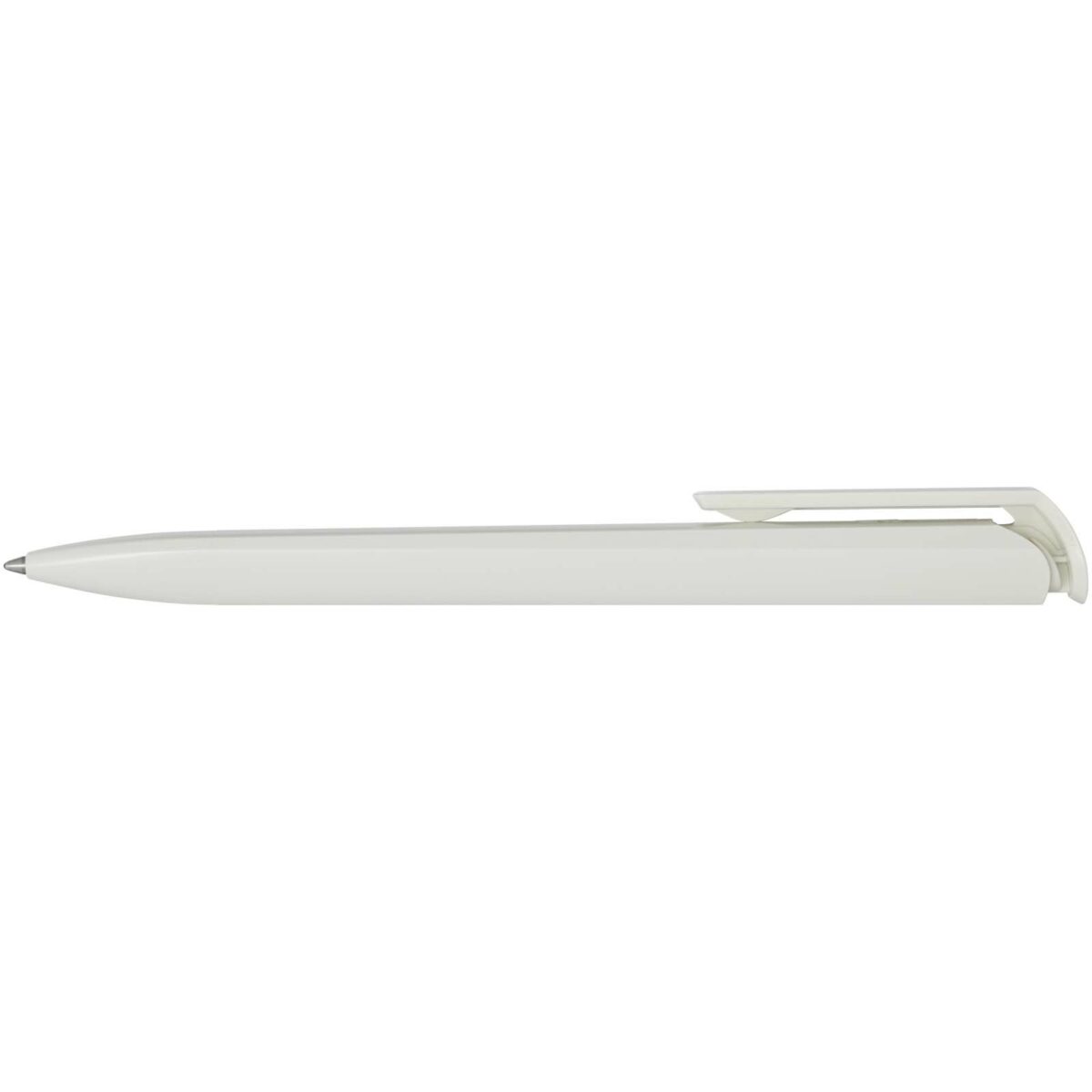 Lucia recycled plastic ballpoint pen (blue ink) – White front view