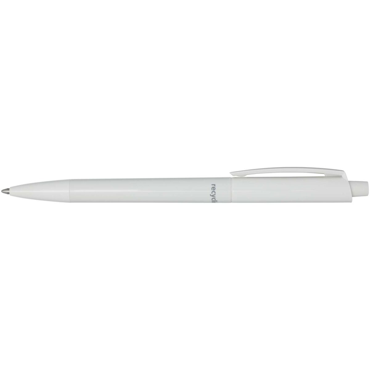 Martha recycled plastic ballpoint pen (blue ink) – White front view