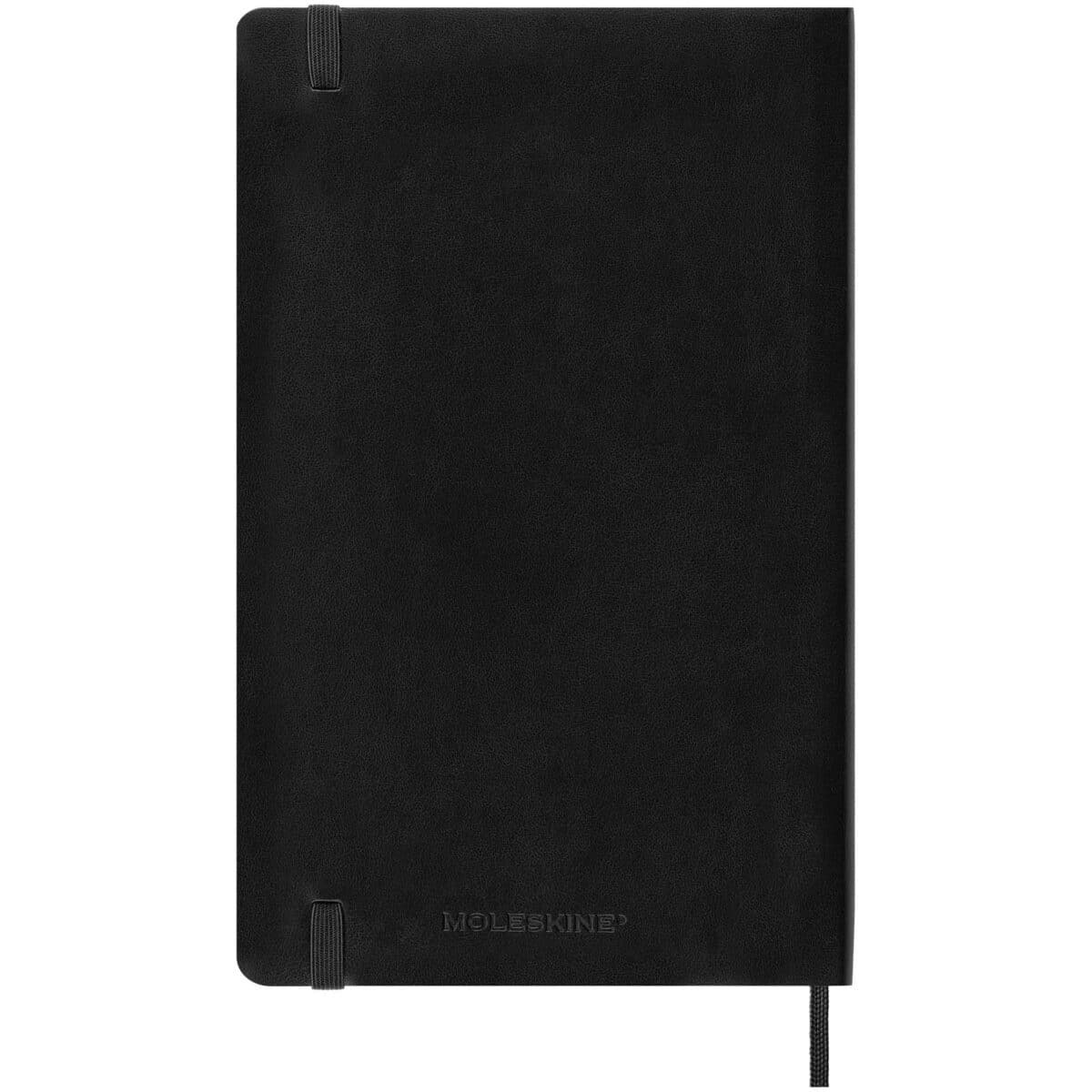 Moleskine soft cover 12 month L daily planner – Solid black back view