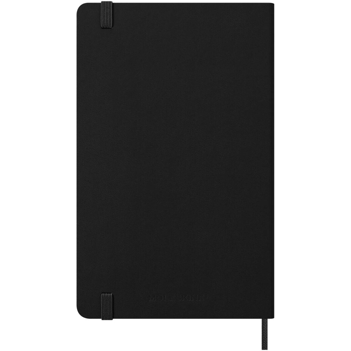 Moleskine horizontal hard cover 12 month L weekly planner – Solid black back view