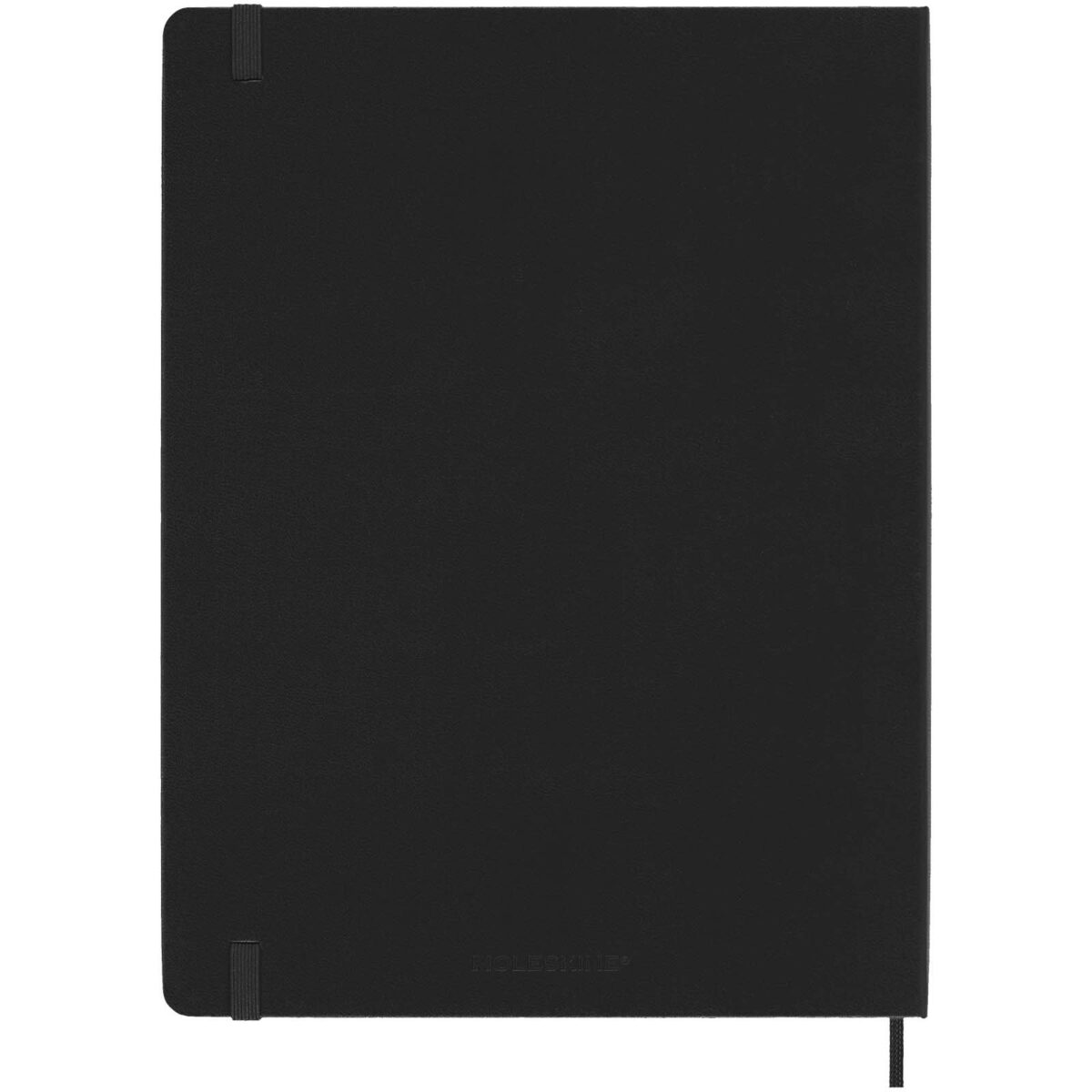 Moleskine hard cover 12 month XL weekly planner – Solid black back view