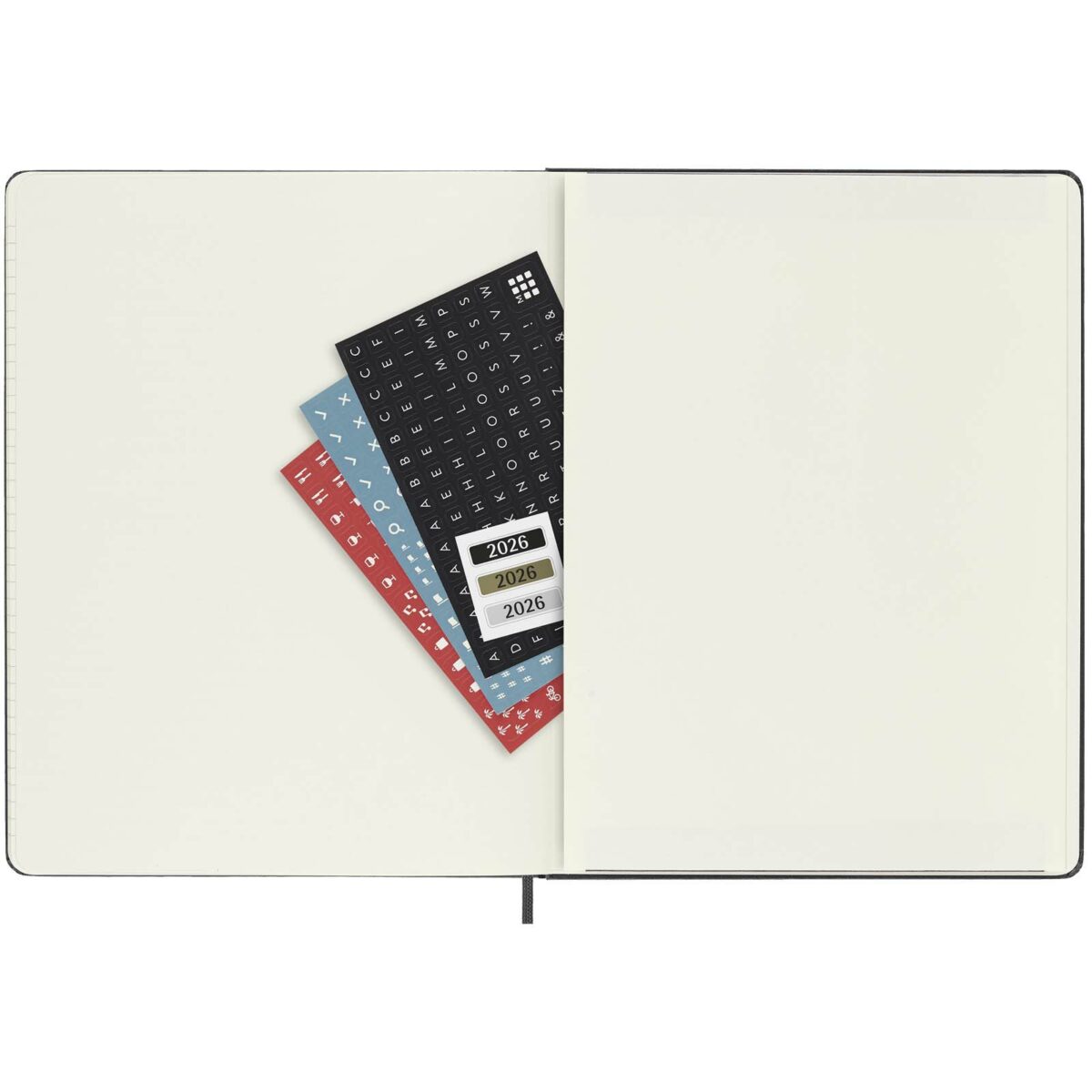 Moleskine hard cover 12 month XL weekly planner – Solid black extra view