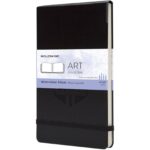 Moleskine large art water colour album – Solid black with logo