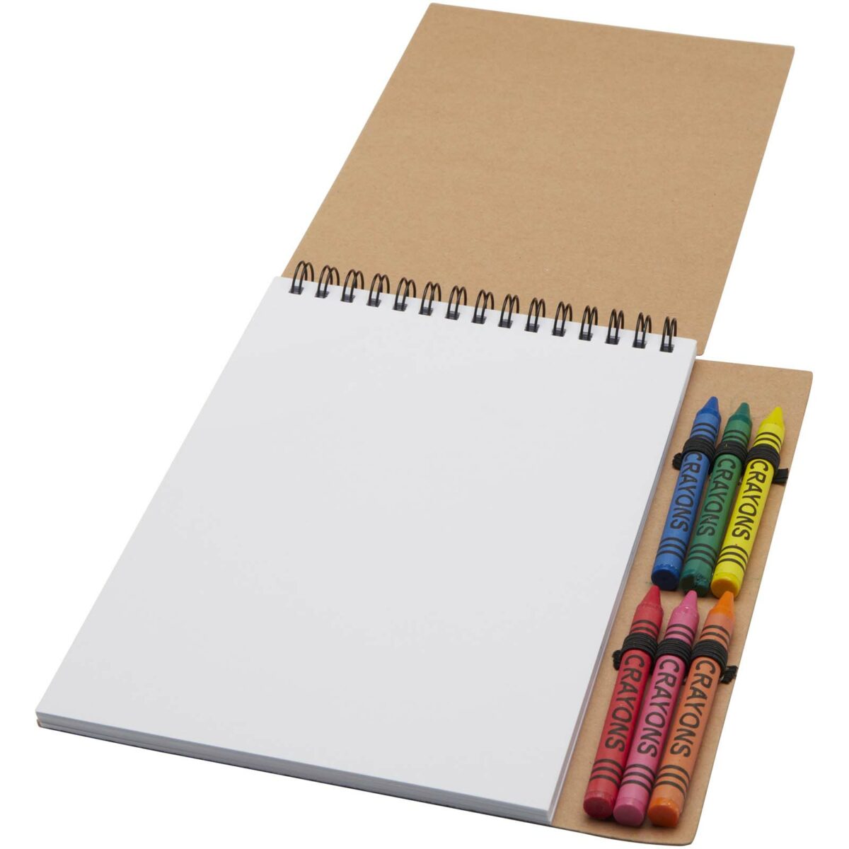Doodle A5 spiral soft cover notebook and crayon set – Natural extra view