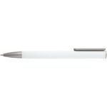 Ziguur recycled aluminium ballpoint pen (blue ink) – White front view