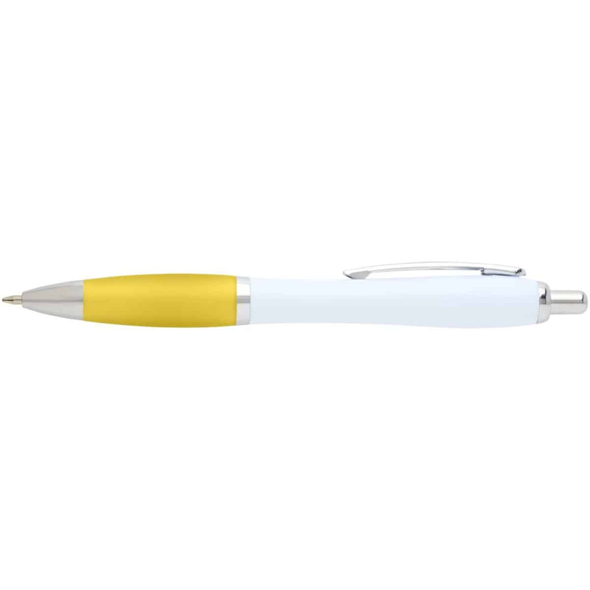 Nash recycled plastic ballpoint pen (black ink) – Yellow front view