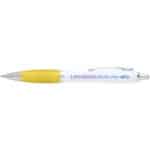 Nash recycled plastic ballpoint pen (black ink) – Yellow with logo