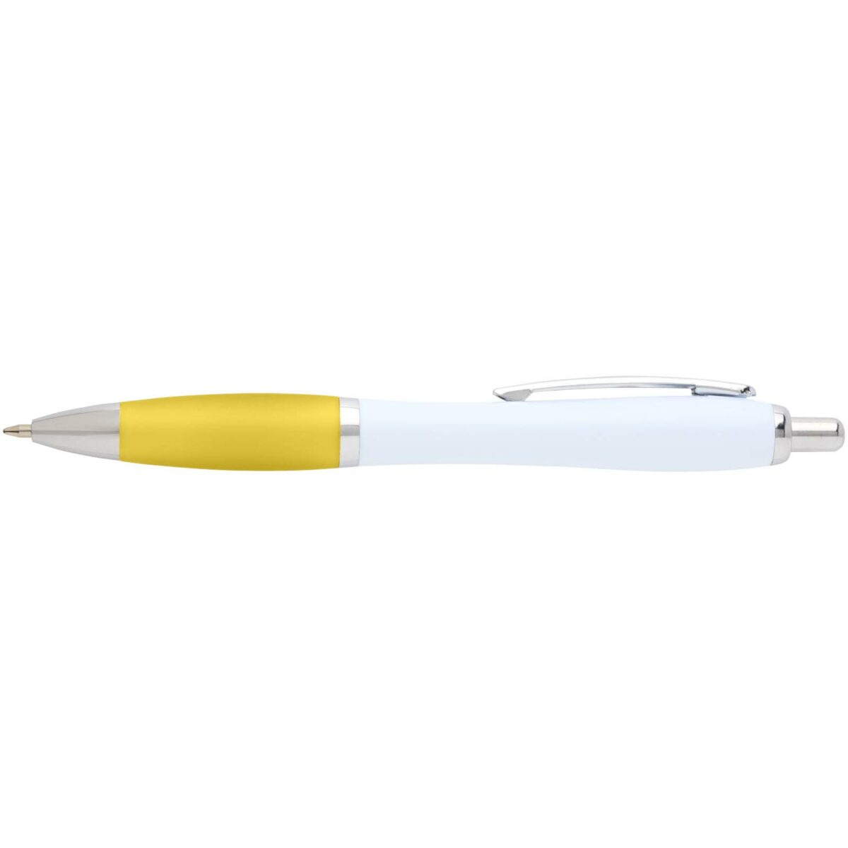 Nash recycled plastic ballpoint pen (blue ink) – Yellow front view
