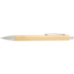 Oblys bamboo ballpoint pen and mechanical pencil set (black ink) – Natural front view