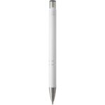 Moneta recycled aluminium ballpoint pen (blue ink) – White back view